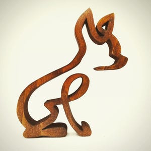 The Chihuahua, minimal handmade wooden art