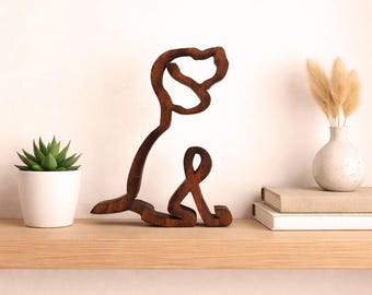 The Beagle, minimale handgemaakte houten kunst