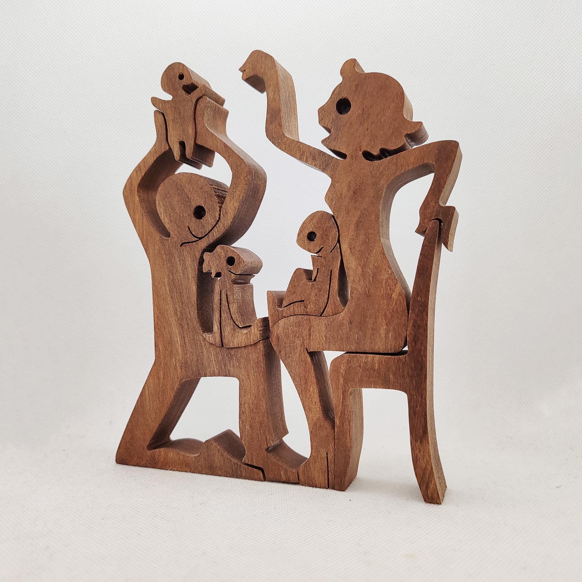 Happy Family, Handmade Wooden Art - Etsy