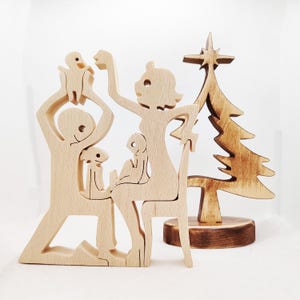 Happy Family, Handmade Wooden Art - Etsy