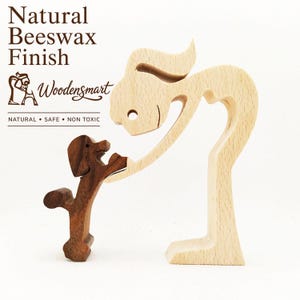 Wooden Poodle Memorial Figurine – Dog Loss Keepsake for Poodle Lover