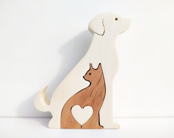 Dog, cat and heart