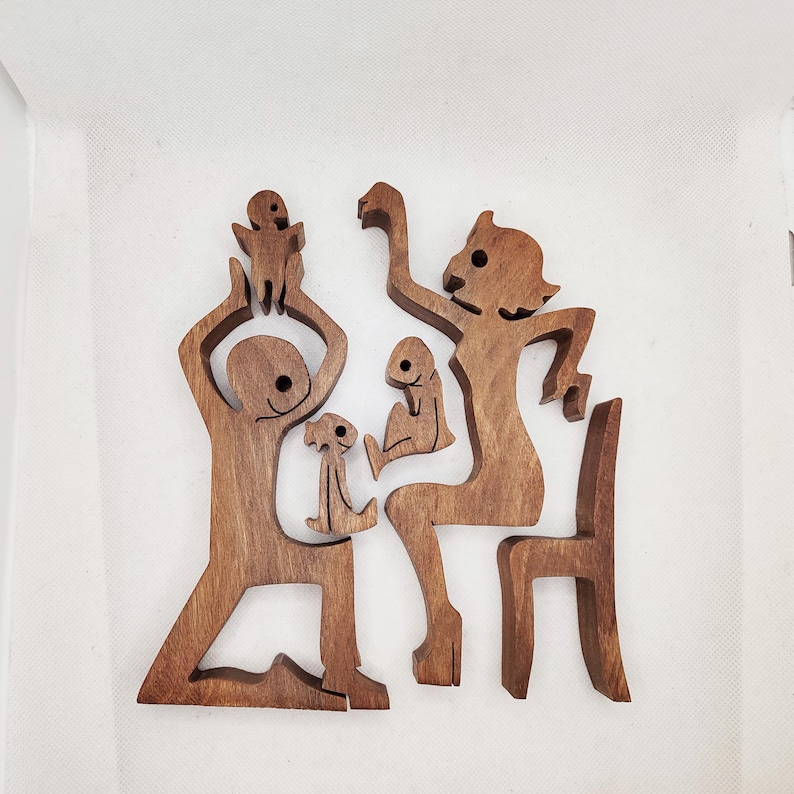 Happy Family, Handmade Wooden Art - Etsy