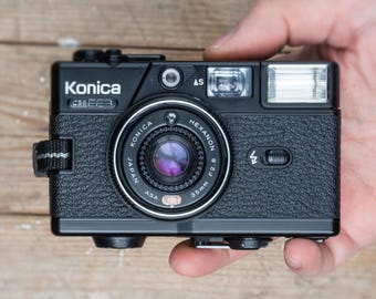 Konica C35 EF3 35mm Film Camera with Hexanon F2.8 Lens