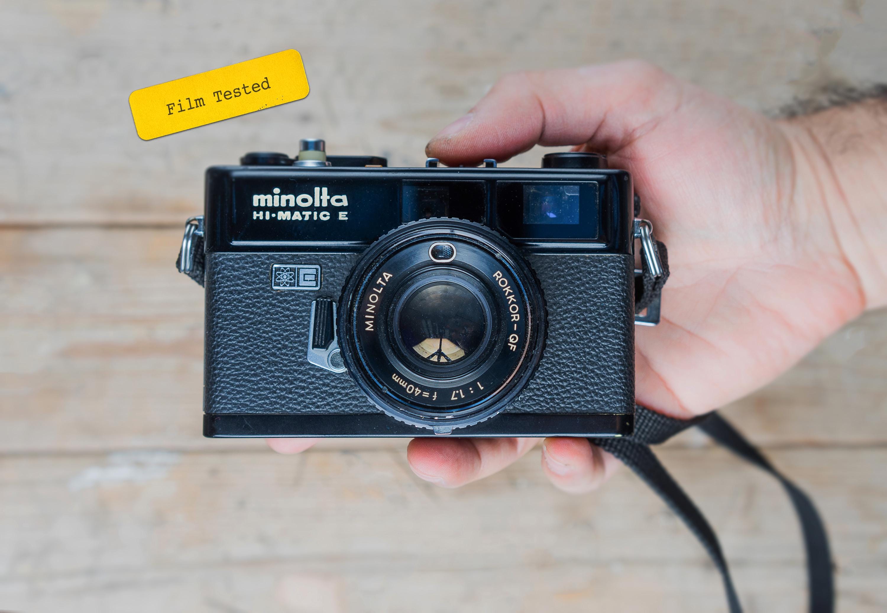RARE Minolta Hi-Matic E / 40mm f/1.7 Rokkor Lens / Black 35mm Rangefinder Film Camera / TESTED