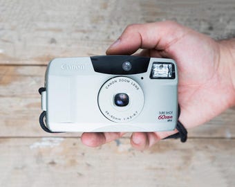 Canon Sure Shot 60 Zoom 35mm Film Camera – Tested Silver Point and Shoot