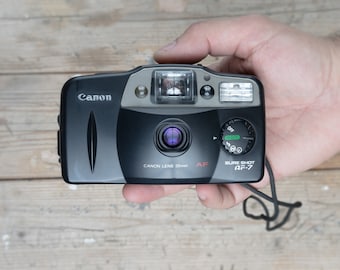 Canon Sure Shot AF-7: Black 35mm Point and Shoot Film Camera