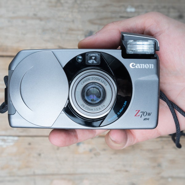 Canon Sure Shot Z70W / Canon PRIMA Super 28 / 28-70mm f/5.6 – 7.8 Zoom lens/ Grey 35mm Point and Shoot Film Camera / Tested