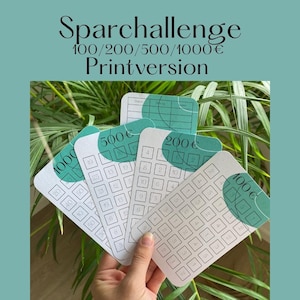 Sparchallenge 50/100/200/500/1000 Euro, Umschlagmethode