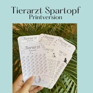 Könnte beinhalten: Ein Satz druckbarer Spar-Tracker zum Thema Haustiere. Die Tracker zeigen verschiedene Tierillustrationen, darunter ein Pferd, einen Hund und eine Katze. Die Tracker sollen Menschen helfen, Geld für ihre Haustiere zu sparen.