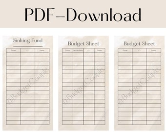 Budget Sheet SetPDF , A6 Inserts, Budget Sheet, Sinking Funds,, Budget Planner, Envelope Method
