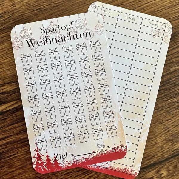 Weihnachten Spartopf, Umschlagmethode, A6 Binder