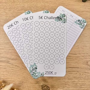 5 Euro / 10 Euro / 20 Euro Challenge incl. Sheet / Savings Challenge for the cover method / A6 Binder