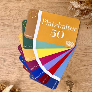 Platzhalter Umschlagmethode 50 / 100 / 200 / 500 / 1000 / 5000 / 10000 Euro