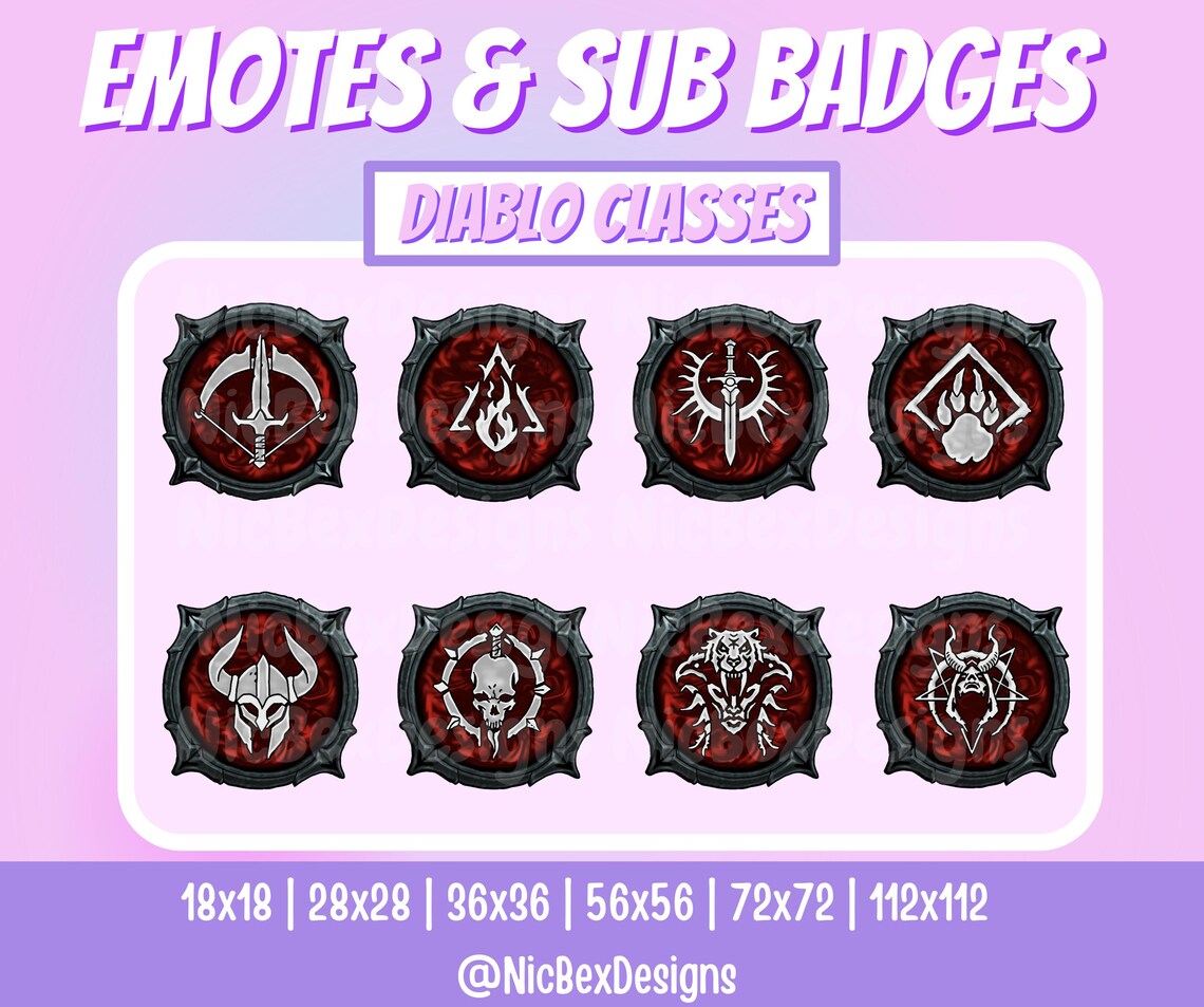 Diablo Sub Badges & Emotes / Bit Badges / Youtube / Twitch Emotes / Sub ...