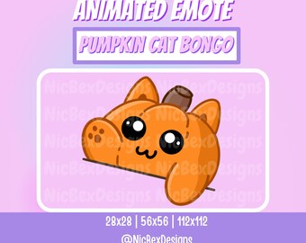 Pumpkin Cat Bongo Twitch Animated Emote / Youtube / Pumpkin Emote / Pumpkin Bongo Stream Emote / Cat Stream Badge / Twitch Emote Halloween