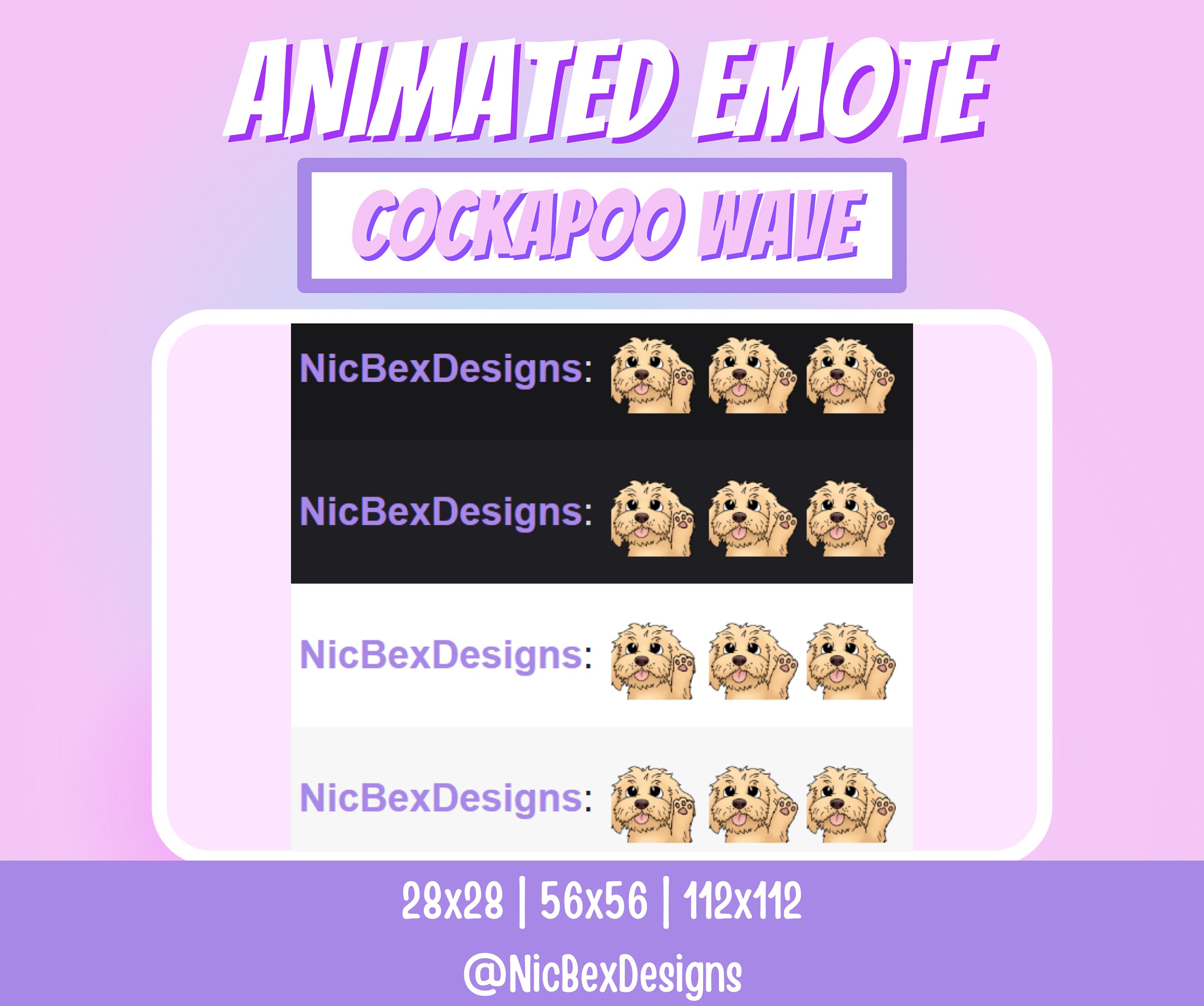 Cream Cockapoo Wave Twitch Animated Emote / Streamer / Youtube / Dog ...