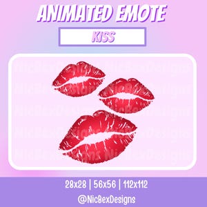 Kiss Twitch Animated Emote / Streamer / Youtube / Kiss Animated Emote / Lips Emote / Kiss Animated Twitch Emote / Valentine's Day Emote