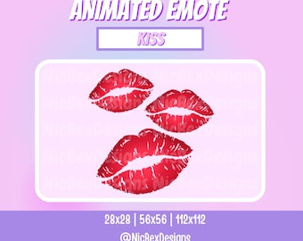 Kiss Twitch Animated Emote / Streamer / Youtube / Kiss Animated Emote / Lips Emote / Kiss Animated Twitch Emote / Valentine's Day Emote