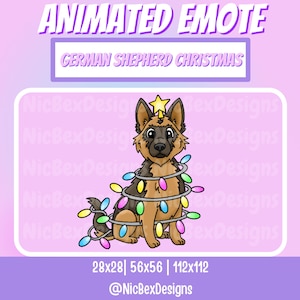 Christmas German Shepherd Twitch Animated Emote / Streamer / Youtube / Dog Animated Emote / Christmas Dog Emote / Animated Twitch Emote