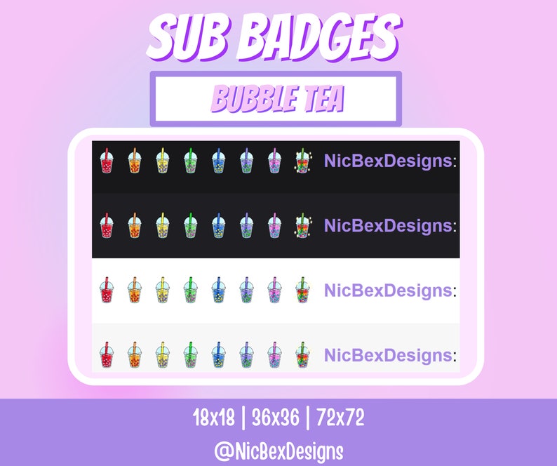 Bubble Tea Twitch Sub Badges / Bit Badges / Youtube / Cheer Badges ...
