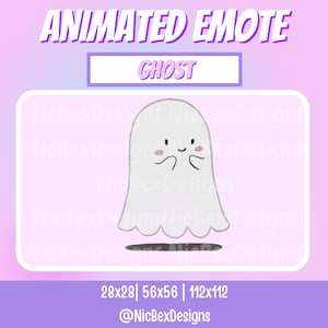 Ghost Twitch Animated Emote / Streamer / Youtube / Animated Emote/ Animated Ghost Emote / Kawaii / Cute Ghosty / Spooky Ghost / Stream / Rip