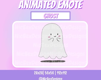 Ghost Twitch Animated Emote / Streamer / Youtube / Animated Emote/ Animated Ghost Emote / Kawaii / Cute Ghosty / Spooky Ghost / Stream / Rip