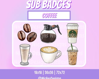 Coffee Twitch Sub Badges / Bit badges / Streamer / Youtube / Cheer Badges / Subscriber Badges / Coffee Sub Badges / Tea Sub Badges / Stream