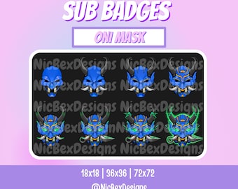 Oni Mask Twitch Sub Badges / Bit badges / Youtube / Cheer Badges / Subscriber Badges / Oni Sub Badges / Sub badges / Japanese Badges / Japan