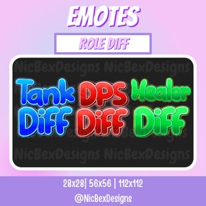 Role Diff Twitch Emotes / Bit badges / Streamer / Youtube / Cheer Badges/ Overwatch Emote / Wow Emotes / OW2 / World of Warcraft Emotes /