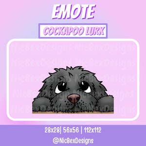 Black Cockapoo Lurk Twitch Emote / Streamer / Youtube / Dog Emote /  Dog Emotes / Lurk Stream Emote / Vtuber / Dog Lurk Emote / Poodle Emote