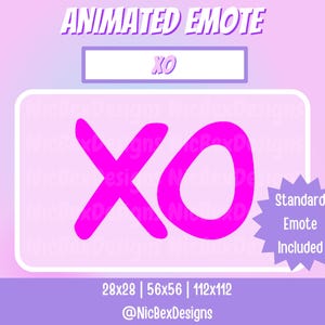 XO Animated Emote / Streamer / Youtube / Valentines Day Emote / Love Stream Emote / Animated Twitch Emote / Heart / XOXO Emote / Kiss Emote
