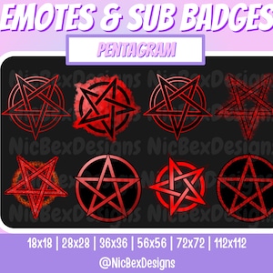 Pentagram Sub Badges & Emotes / Bit badges / Youtube / Twitch Emotes / Sub Badges / Diablo Sub Badges / Diablo Emotes / Diablo 4 / Diablo IV