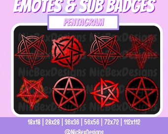 Pentagram Sub Badges & Emotes / Bit badges / Youtube / Twitch Emotes / Sub Badges / Diablo Sub Badges / Diablo Emotes / Diablo 4 / Diablo IV