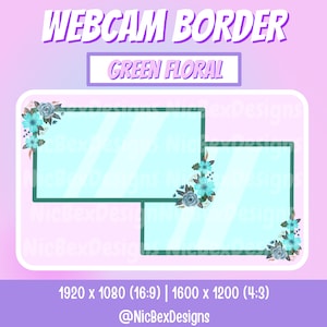 Florale Twitch WebCam Border / Bit Badges / Stream Overlay / Cheer Badges / Abonnenten Badges / Web Cam Border / Sub Badges / Twitch Overlay
