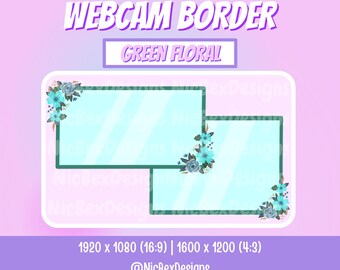 Borde floral de Twitch WebCam / Insignias de bits / Superposición de transmisión / Insignias de animación / Insignias de suscriptor / Borde de cámara web / Insignias secundarias / Superposición de Twitch