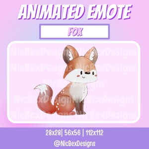 Fox Twitch Animated Emote / Streamer / Youtube / Foxy Emote / Twitch emote / Kawaii / Vtuber / Fox Emote / Kitsune Emote / Fox Stream Emotes