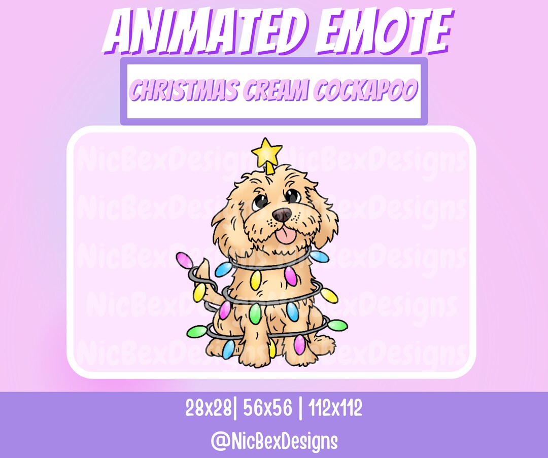 Christmas Cream Cockapoo Twitch Animated Emote / Streamer / Youtube ...