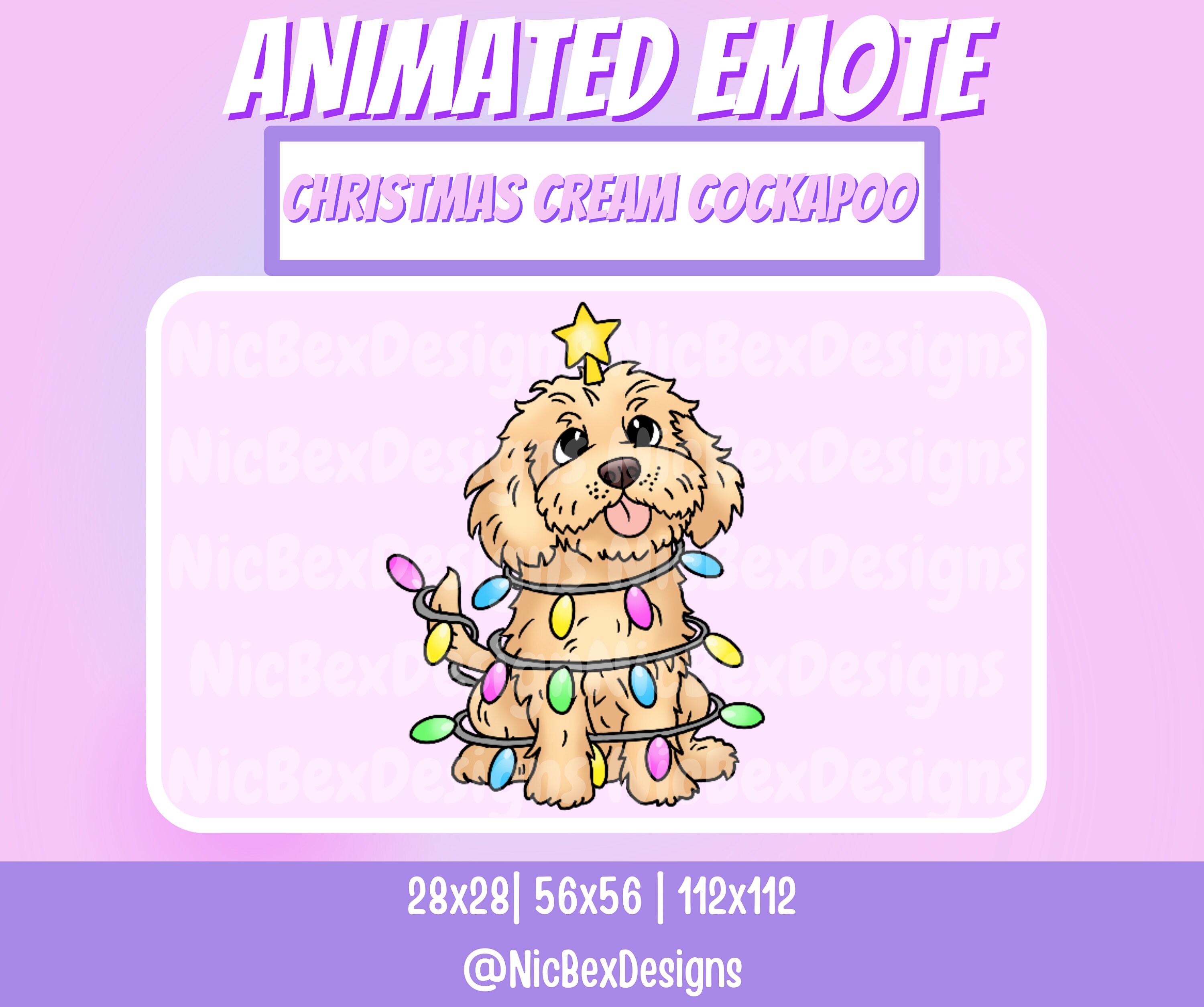 Animated Cockapoo Christmas Cream Cockapoo Twitch Animated Emote / Streamer / Youtube ...