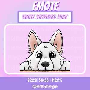 White Shepherd Lurk Twitch Emote / Streamer / Youtube / Dog Emote / Lurk Stream Emote / Vtuber / Dog Lurk Emote / White Wolf Emote / Youtube
