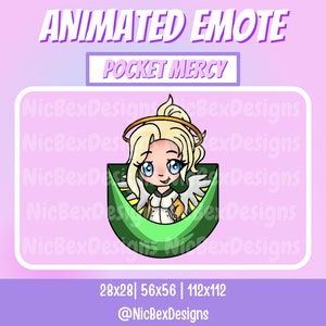Pocket Mercy Overwatch Twitch Animated Emote / Streamer / Youtube / Mercy Emote / Overwatch Emote / OW2 / Mercy Emotes / Overwatch Animated