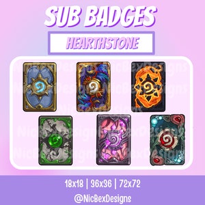 Hearthstone Twitch Sub Badges / Bit badges / Streamer / Youtube/ Cheer Badges/ WoW Sub Badges / Hearthstone Stream / Hearthstone Sub Badges