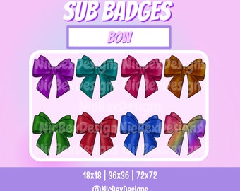 Bow Twitch Sub Badges / Bit badges / Youtube / Twitch Stream / Sub Badges / Bow Sub Badges / Kick / Bows / Cute Sub Badges / Cute Bows