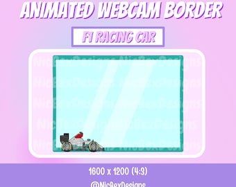 Borde de cámara web animado de F1 Racing Car / Insignia de bits / Superposición de transmisión / Subinsignias de F1 / Fórmula 1 / Borde de cámara web / Superposición de Twitch / Superposición de F1