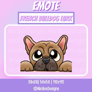 Emotka buldoga francuskiego Lurk Twitch / Streamer / Emotka psa / Emotka strumienia Lurk / Vtuber / Emotka psa Lurk / Emotka buldoga francuskiego / Emotka buldoga