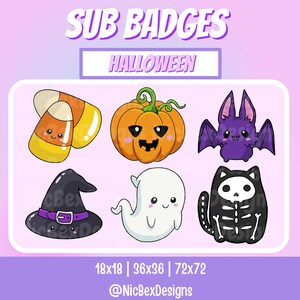 Halloween Twitch Sub Badges / Pumpkin / Youtube / Spooky Ghost/ Subscriber Badges / Kawaii / Halloween Sub Badges / Cute Ghosty / Cat Stream