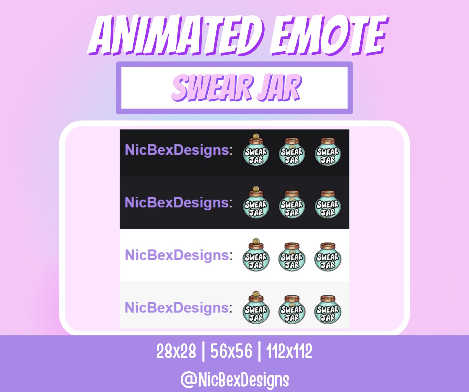 Swear Animation Swear Jar Twitch Animated Emote / Streamer / Youtube / Swear Jar ...