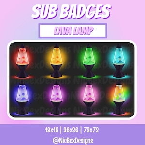 Lava Lamp Twitch Sub Badges / Bit badges / Youtube /Cheer Badges/ Subscriber Badges / Kawaii / Lava Lamp Sub Badges / Sub badges / Retrowave