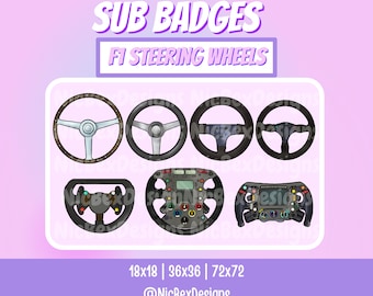 Volante de F1, Insignias secundarias de Twitch, Insignias de bit, Streamer, F1 24, Transmisión de Twitch, Insignias secundarias, Insignias secundarias de F1, Fórmula 1, Carreras de F1