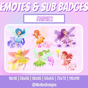Fairy Twitch Sub Badges & Emotes / Bit badges / Streamer / Youtube / Twitch Emotes / Sub Badges / Fairy Sub Badges / Fairy Emotes / Fairies